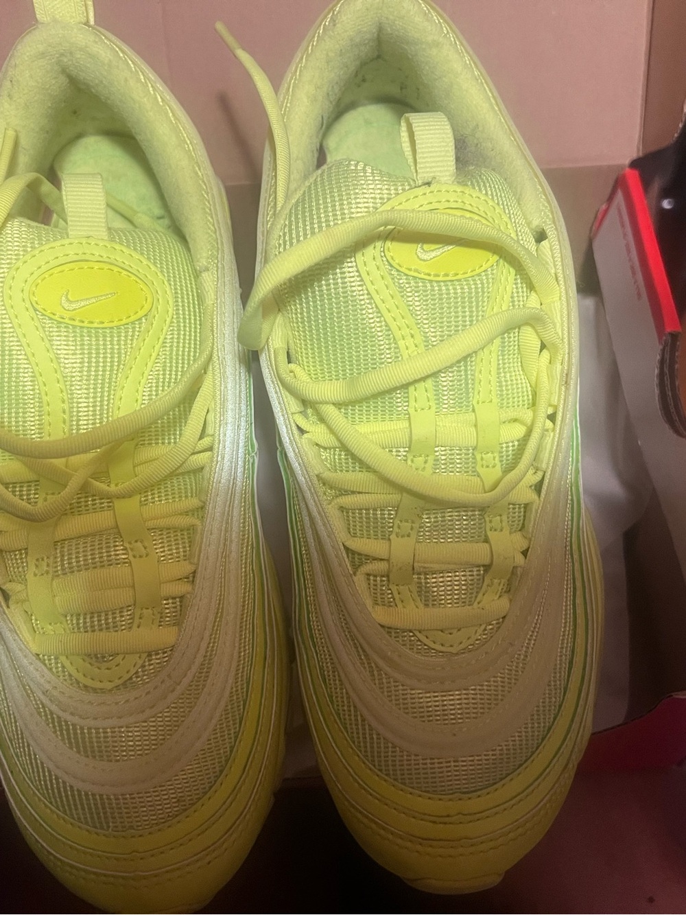 Nike Kids Yellow Neon Mesh Lace-Up Sneakers